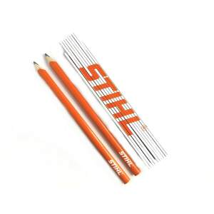 Stihl Fanartikel Set Zollstock Zimmermannsbleistifte Holz Meterstab
