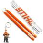 Stihl Fanartikel Set Zollstock Schlüsselanhänger Figur Zimmermannsbleistift