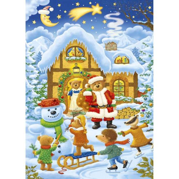 Adventskalender Weihnachtsmann mit Kinder Weihnachten Schokoladenkalender Christmas
