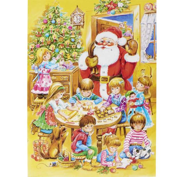 Adventskalender Kinder Weihnachtsmann Weihnachten Schokoladenkalender Farbe (gelb)