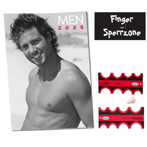 Kalender 2025 Men Erotikkalender inkl. Magnet Spruch, Messlatte Sexkalender