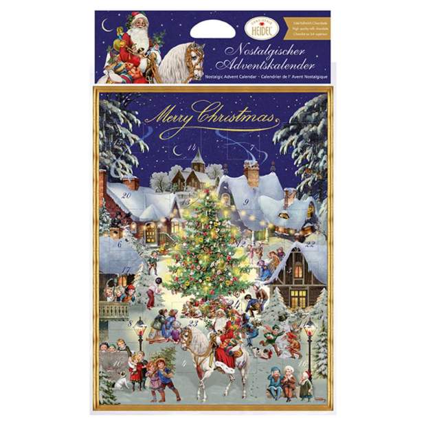 Heidel Nostalgischer Adventskalender Schokolade 75 g Weihnachtskalender