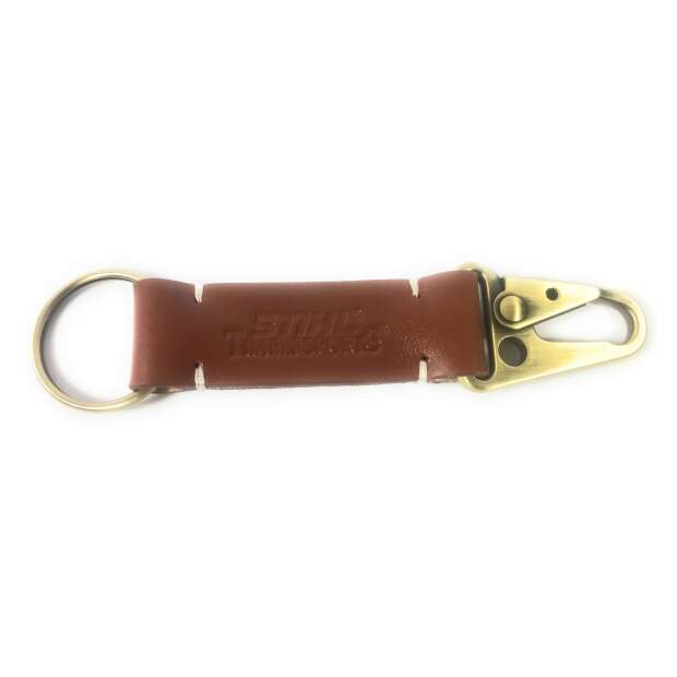Stihl Schlüsselanhänger Männer Karabiner 100 % Rindsleder Braun