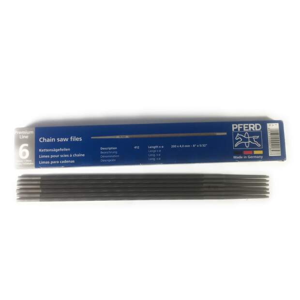 6er Pack Pferd Kettensägefeile Smooth Cut Rundfeile 4 mm C-SX Kettenschärfgerät
