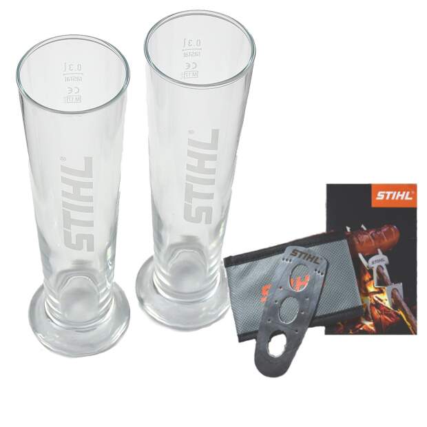 Geschenk für Männer, Biergläser 2 Stück + Outdoor Grillgabel