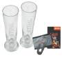 Geschenk für Männer, Biergläser 2 Stück + Outdoor Grillgabel