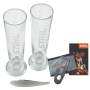 Geschenk für Männer, Biergläser 2 Stück + Outdoor Grillgabel, Flaschenöffner