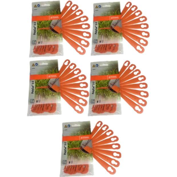 Stihl PolyCut 2-2 Kunststoffmesser für FSA 45 Rasentrimmer (5 Packg = 40 Stück) 40080071000