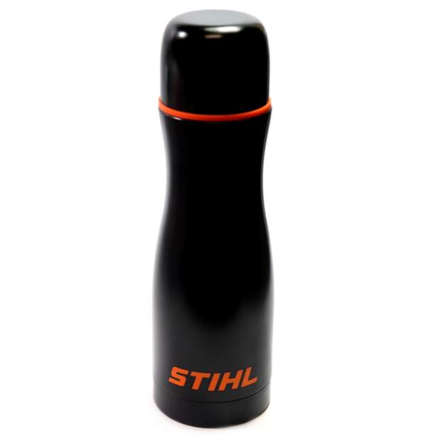 Stihl Isolierflasche, Thermoskanne, 0,5 Liter, Schwarz Matt, Schraubverschluß