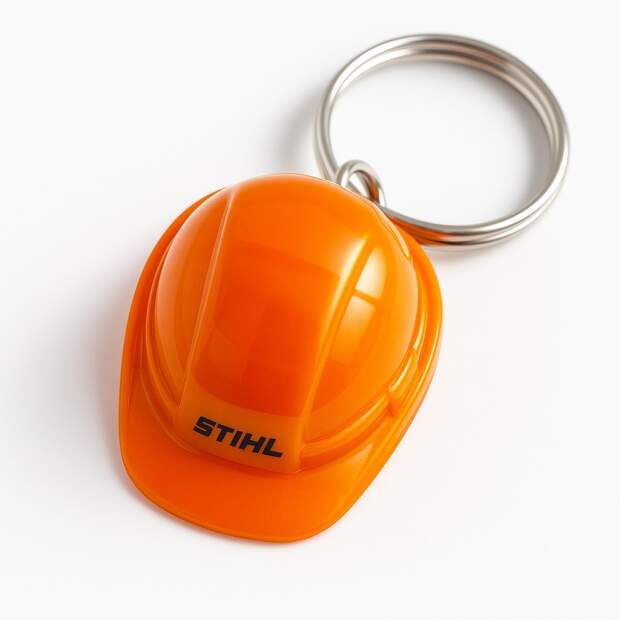 Stihl Schlüsselanhänger Helm Schutzhelm Orange Miniatur Minihelm