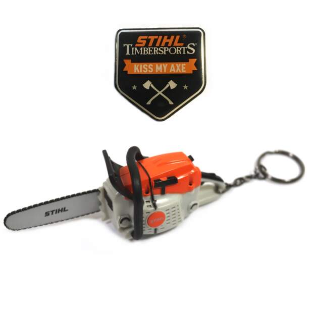 Stihl Schlüsselanhänger mit Geräusch + Magnet Pin