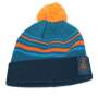 Stihl Mütze Kindermütze mit Bommel Strickmütze Wintermütze Beanie Blau Orange
