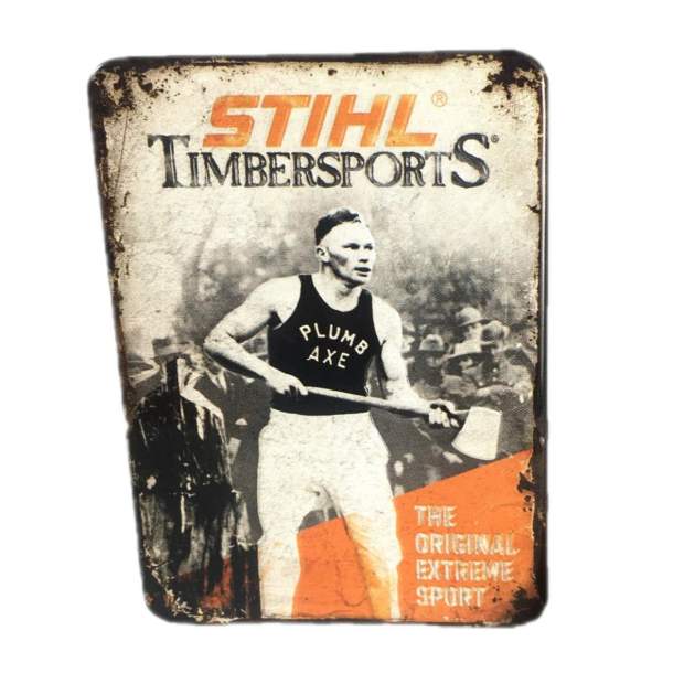 Stihl 3D Magnet Timbersports Nostalgie History - 5,5 x 7,5 cm