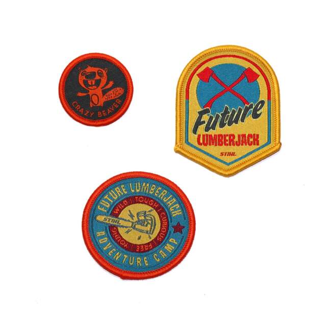 Stihl Aufnäher Bügelbild, Aufbügler, Applikationen, Patches, Abzeichen Textilaufnäher Badge-Set Zum Aufbügeln