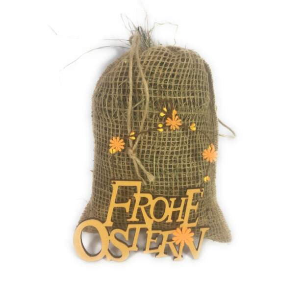 3er Set Ostergras Spreewald-Heu-Stroh 150g, Jutesack, Osterdeko Frohe Ostern