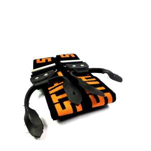 Stihl Hosenträger 2er Set Schwarz & Orange 110 cm Metallclips und zum Knöpfen